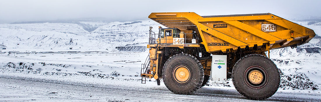 Caterpillar 793 mine truck with the GFS EVO-MT system installed